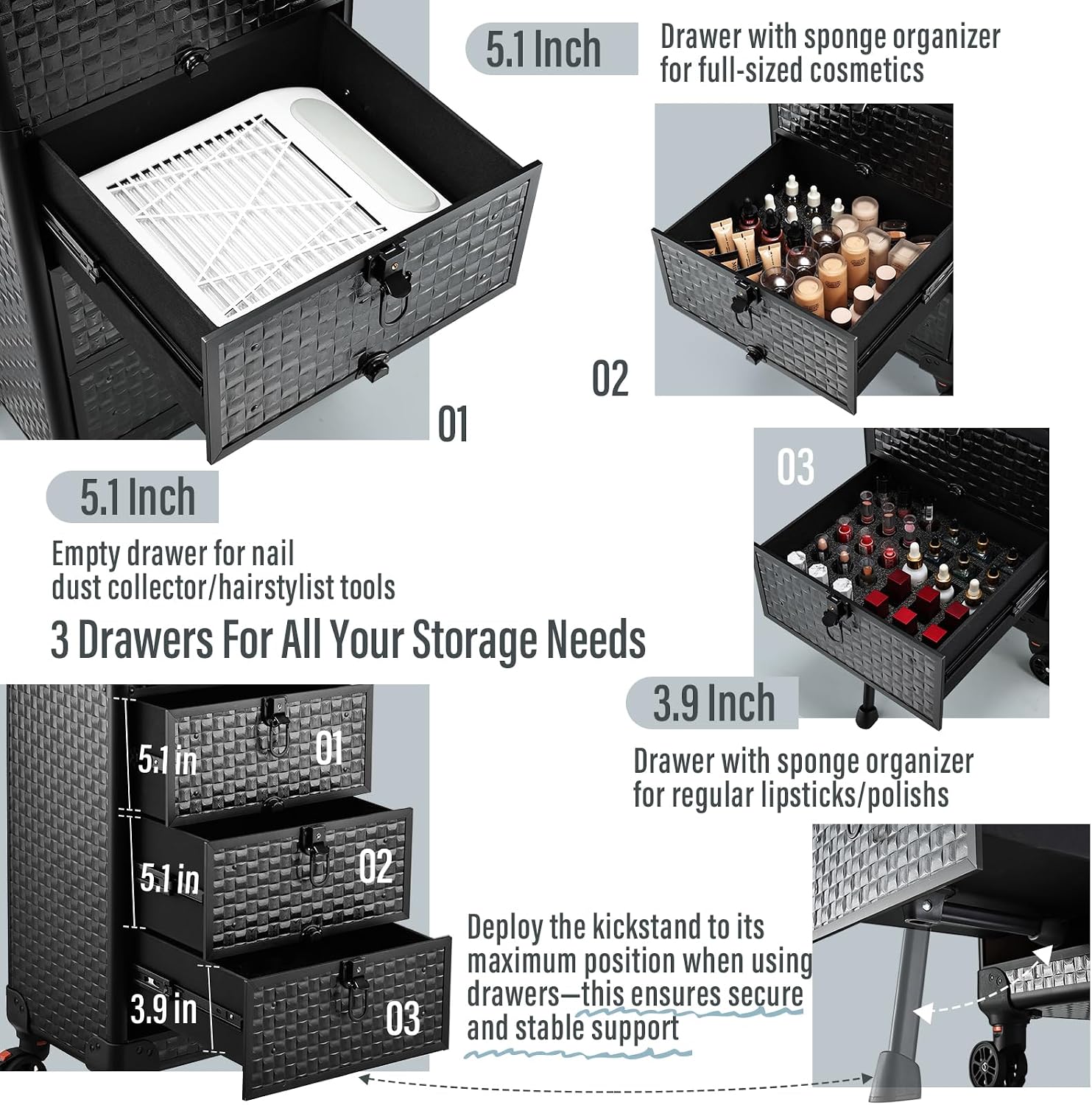 Rolling Salon Cart with 3 Draw - đánh giá và giá Spa&Wellness Earth City Шелепиха